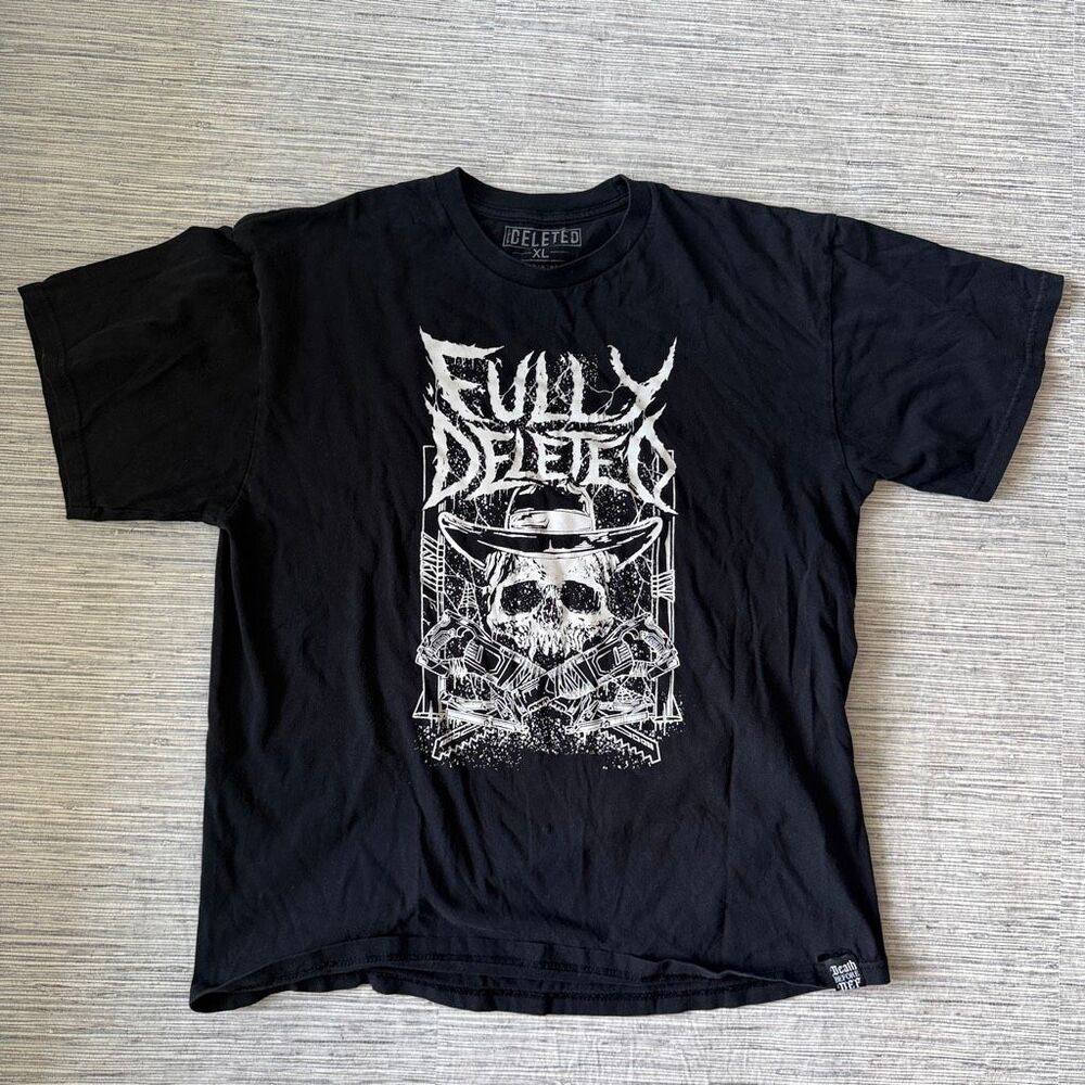 Fully Deleted Deadwood Heavyweight Graphic Tee Black XL Skull Cowboy